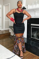 Black Toghu Print Dress - Afrilege