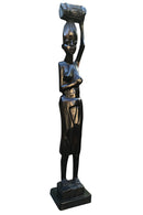 Ebony wood Hand Carving African woman statue Figurine - Afrilege