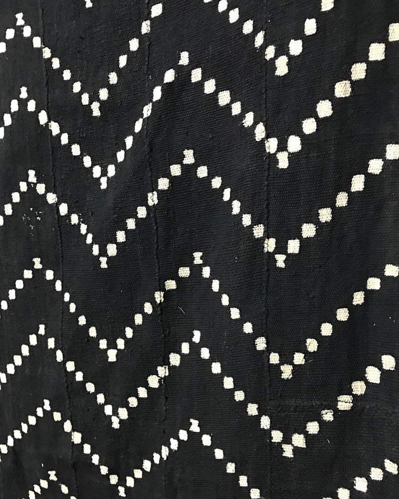 African Mudcloth Fabric from Mali - Black / White - Afrilege