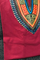 Maroon African Dashiki Men shirt - Afrilege
