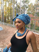 Ndop Bamileke African Print Knot Jewelry Set ( Necklace - Bracelets - earrings) - Afrilege