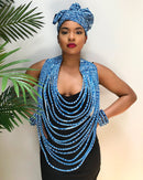 Ndop Print Multi-Strand Statement 15 lines necklace - Afrilege