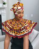 Chike African print web cape Shoulder Choker Necklace - Afrilege