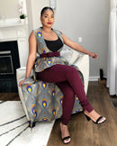 Peacock Print Crop Dress - Afrilege