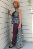 Peacock Print Crop Dress - Afrilege