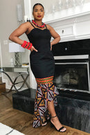 Black Toghu Print Dress - Afrilege
