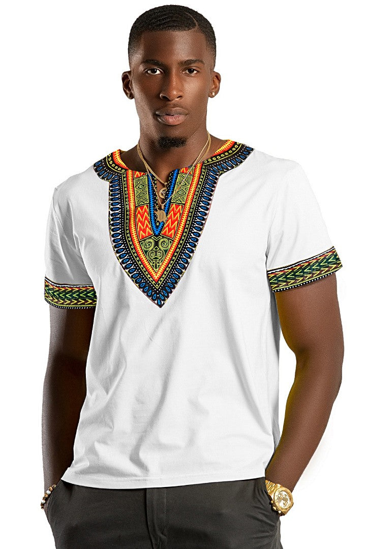 White African Dashiki Men T-shirt - Afrilege