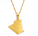 Algeria  Map Pendant Necklace - Afrilege