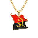 Angola Flag Map Pendant Necklace - Afrilege