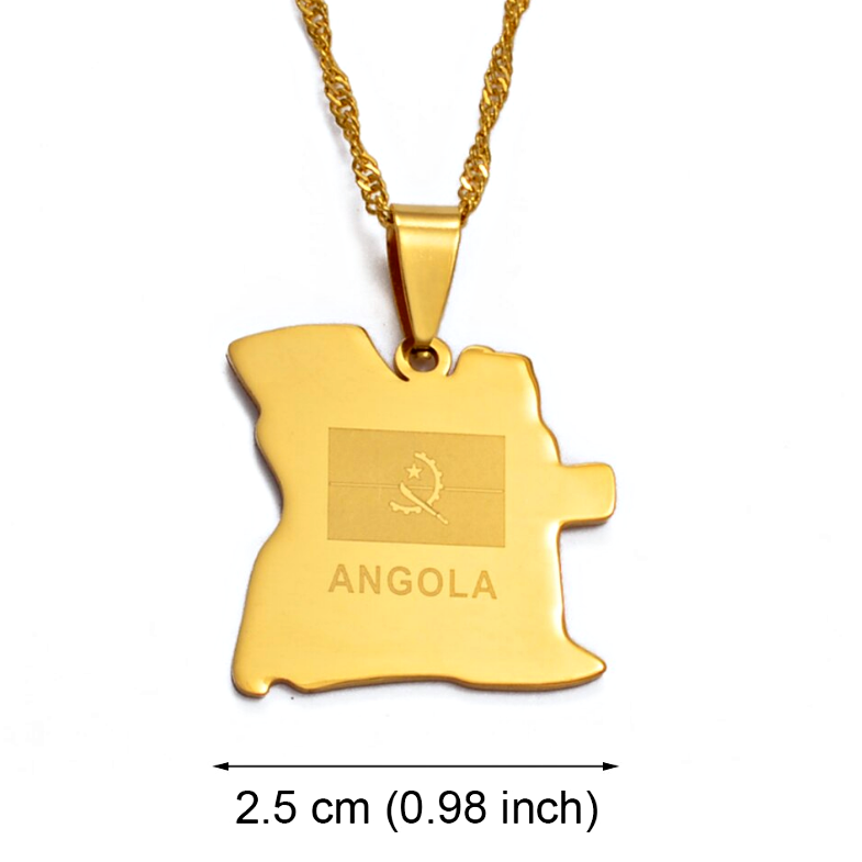 Angola Map Pendant Necklace - Afrilege