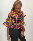 Arun African Print Multi-Strand Statement 15 lines necklace - Afrilege