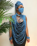 Ndop Print Multi-Strand Statement 24 lines necklace - Afrilege