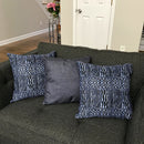 Ndop Navy Satin African Print Decorative Pillow Covers - Afrilege