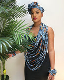 Bana Print Multi-Strand Statement 15 lines necklace - Afrilege