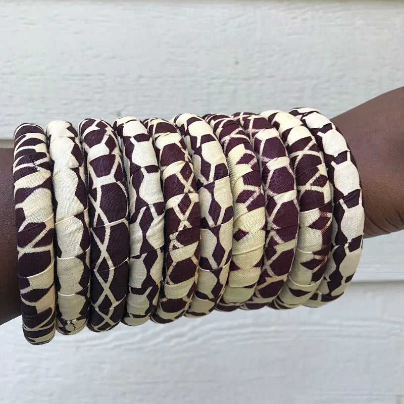 Aveye Small African Print Bangle Bracelets - Afrilege