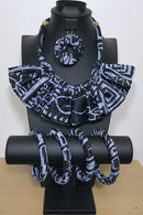 Bami African Print Skirt Jewelry Set ( Necklace - Bracelets - earrings) - Afrilege