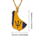 Barbados Map Pendant Necklace - Afrilege