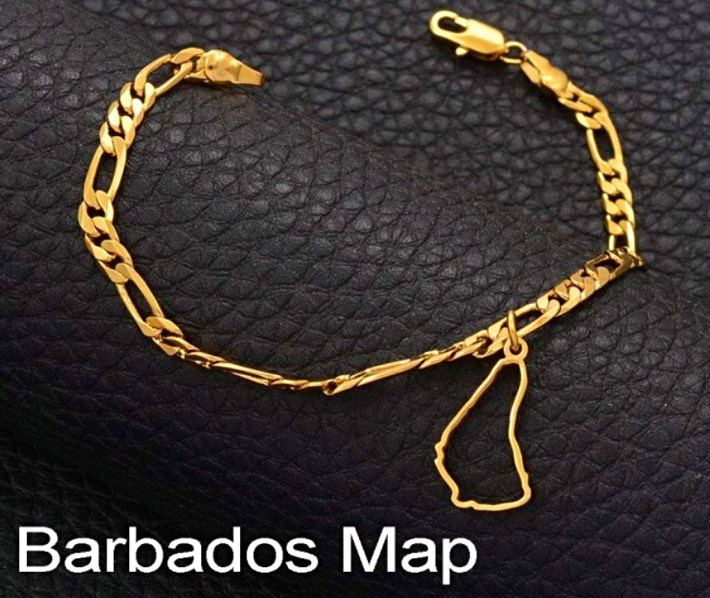 Barbados Map Ankle Bracelet - Afrilege
