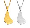 Barbados Map Pendant Necklace - Afrilege