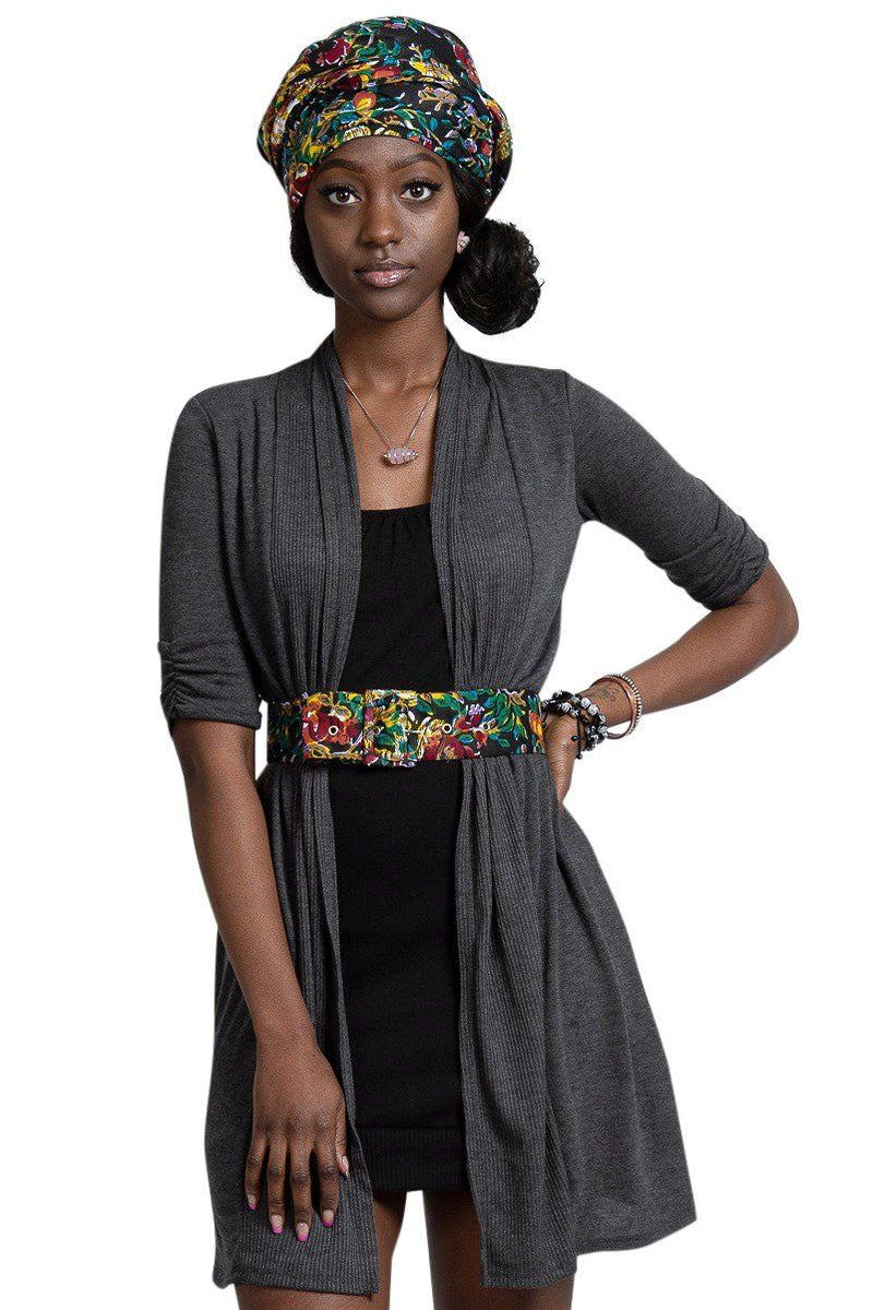 Fabia African Print Waist Belt with buckle - Afrilege