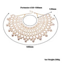 Egyptian Inspired Maxi Choker Bib Collar Necklace (Off-white) - Afrilege