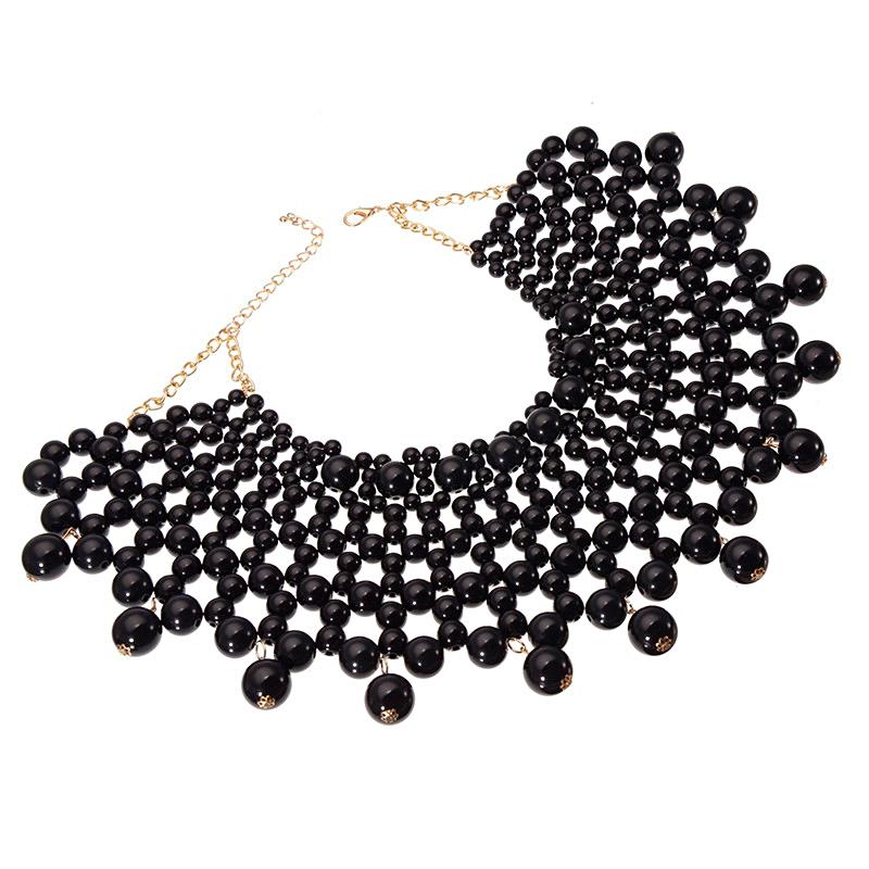Egyptian Inspired Maxi Choker Bib Collar Necklace (Black) - Afrilege