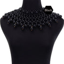 Egyptian Inspired Maxi Choker Bib Collar Necklace (Black) - Afrilege
