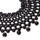 Egyptian Inspired Maxi Choker Bib Collar Necklace (Black) - Afrilege