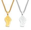 Black Lives Matter Raised Fist Pendant Necklace - Afrilege