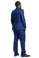 Vadik Navy Blue Men's African Print Kente Abacost Blazer ( Shirt + Pant) - Afrilege