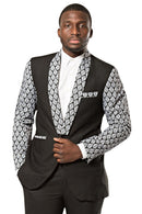 Zane Black and White Men's African Print Blazer (Blazer & pant) - Afrilege