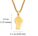 Black Lives Matter Raised Fist Pendant Necklace - Afrilege