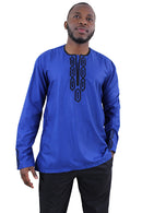 Haija African men wear 2-pieces - Blue & Black - Afrilege