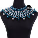 Egyptian Inspired Maxi Choker Necklace (Blue) - Afrilege