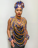 Mandisa Print Multi-Strand Statement 24 lines necklace - Afrilege