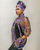 Mandisa Print Multi-Strand Statement 44 lines necklace - Afrilege