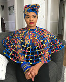 Kassi African print web Shoulder Choker Necklace - Afrilege