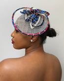 African Print Fascinator hair clip hat - Afrilege