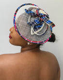 African Print Fascinator hair clip hat - Afrilege