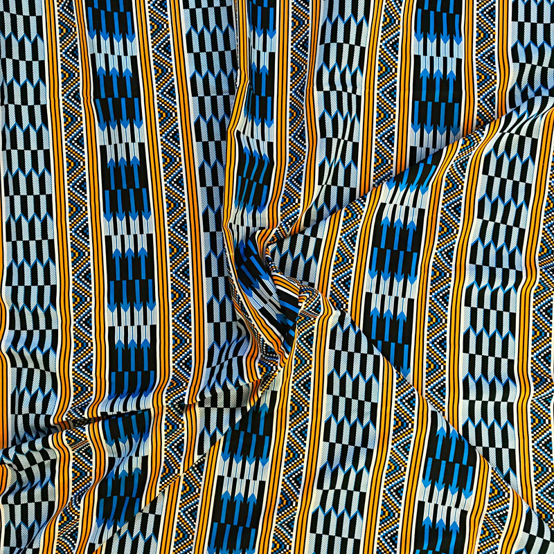 Doyin Satin Silk Kente African print fabric - Afrilege
