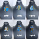 Blue Yellow African print drop earrings - Afrilege