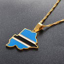Botswana Flag Map Pendant Necklace - Afrilege