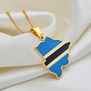 Botswana Flag Map Pendant Necklace - Afrilege
