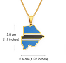 Botswana Flag Map Pendant Necklace - Afrilege