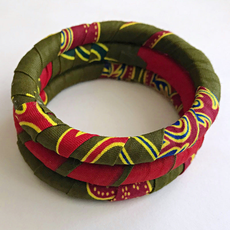 African Print Bangles Bracelets - Afrilege