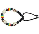 Beaded Skull Charmed Bracelet - Afrilege