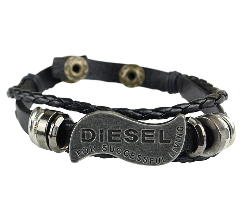 "Diesel for successful living" Symbol Men Leather Bracelets - Afrilege