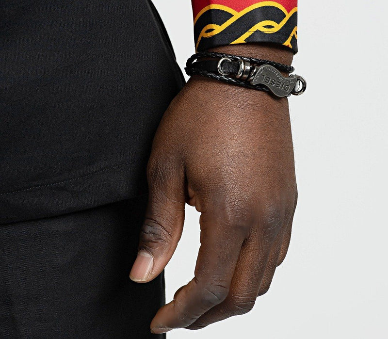 "Diesel for successful living" Symbol Men Leather Bracelets - Afrilege