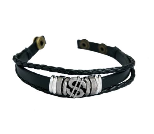 Dollar Symbol Men Leather Bracelets - Afrilege