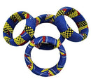 Kali Large Ankara Bangles Bracelets (Blue / Yellow) - Afrilege